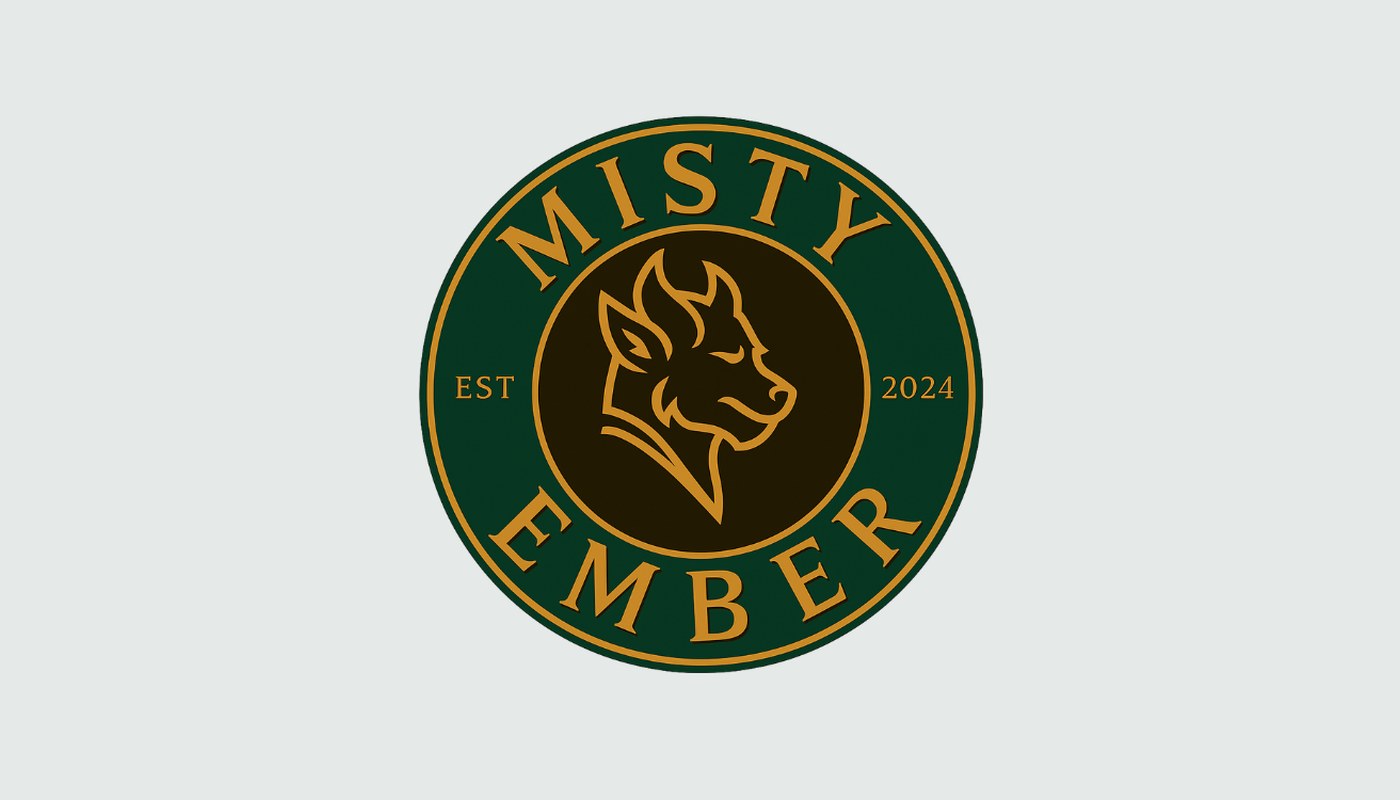 Misty Ember Café round seal gift card artwork