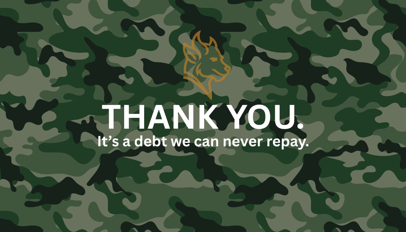 Thank You military gift card artwork