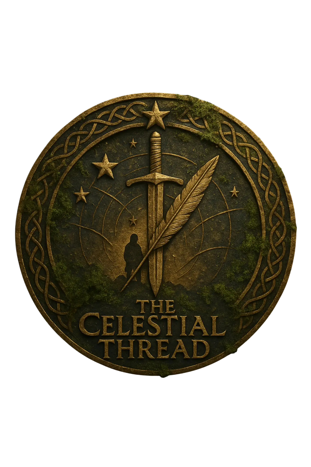 The mossy gold seal of The Celestial Thread